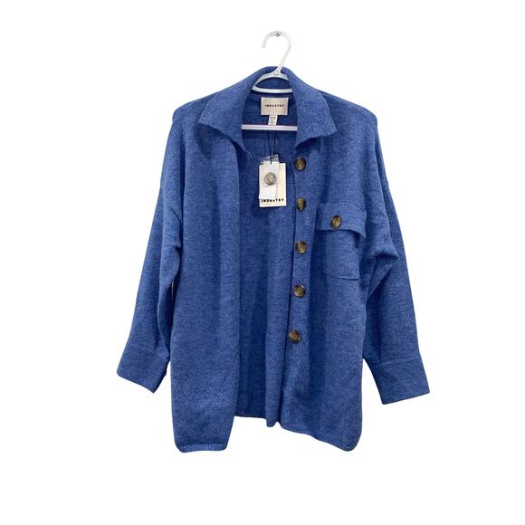 Industry Sweaters - NWT INDUSTRY Blue Heather Button Front Shirt Jacket XS